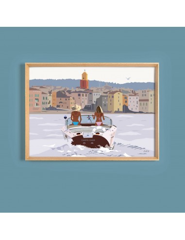 CADRE ILLUSTRATION 50x70 "SAINT-TROPEZ" offre 