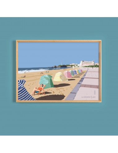 CADRE ILLUSTRATION 50x70 "BIARRITZ - GRAND PLAGE" 2024