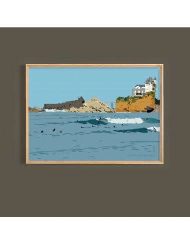 CADRE ILLUSTRATION 40x50 "BIARRITZ - CÔTE DES BASQUE" l'achat 