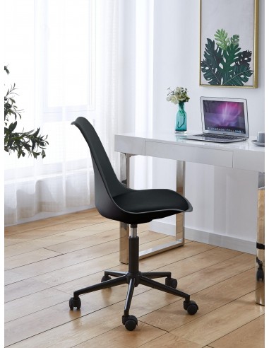 ESBJERG - Chaise de bureau en polypropylene et simili noir sur le site 