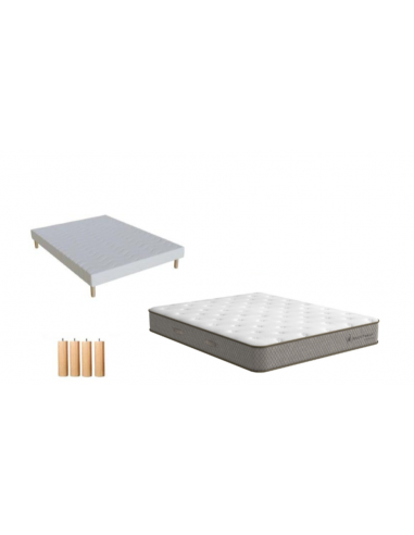 SOMMIER + MATELAS premium 26cm Ressorts Ensachés Paris Déstockage Promo